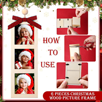 Grenzüberschreitender Weihnachts-Holz-Bilderrahmen-Anhänger, handgemachtes DIY-Bastelarbeiten, Weihnachts- und Neujahrsdekorationen, Feiertagsgeschenk