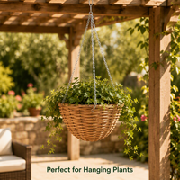 Panier mural suspendu en rotin PP pour décoration de pot de fleurs, écologique et durable, vente en gros