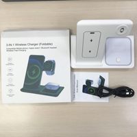 Station de charge sans fil pliable 3-en-1 pour téléphone, support de bureau rapide multi-appareils, vente en gros, approvisionnement direct usine