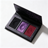 Palette de fards à paupières en carton personnalisée en gros, 3 teintes, marque privée, poudre scintillante, pour carnations claires et foncées