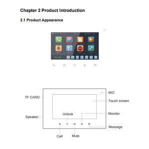 Sistema de Videoportero con Función de Intercomunicación y Captura Automática de Fotos, Fuente de Alimentación PoE Estándar GVS de 48V, Panel Interior con Pantalla Táctil de 7'' - Product Image 4