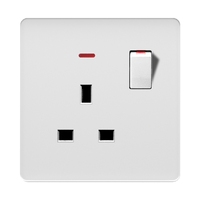Interrupteur et prise électriques en cuivre, 1 gang, 1 voie, prises et interrupteurs muraux électriques en PC pour la maison