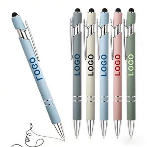 Wholesale Rubber Soft Comfortable Writing 1.0Mm Metal <b>Pen</b> Custom Logo Promo Business <b>Gift</b> Black Ink Uv Ballpoint <b>Pens</b> - Product Image 1