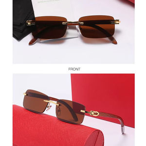 <span class=keywords><strong>2025</strong></span>ファッションリムレススクエアサングラス男性用高級ブランドデザイナークラシック長方形フレームレスサングラス男性用UV400 - Product Image 2