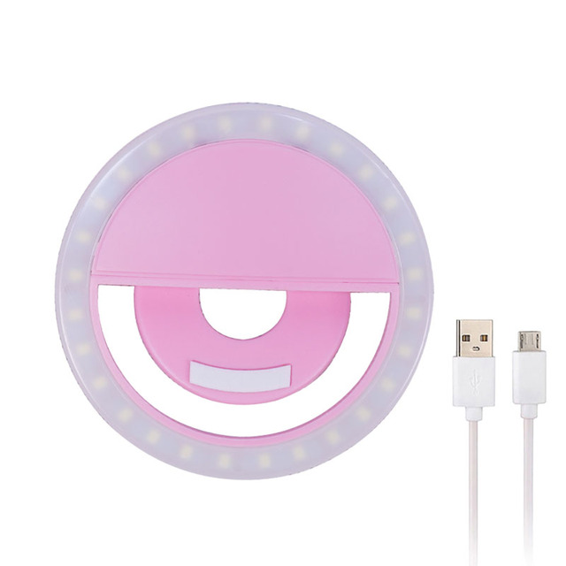 Custom Portable Rechargeable USB Ring Light Mobile Phone LED Camera Clip for Selfie Photography Convenient Photographic Lighting