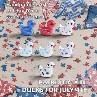Mini-canards patriotiques du 4 juillet en résine, figurines miniatures rouges, blanches et bleues, en vrac, pour la fête de l'Indépendance, peints à la main, imperméables