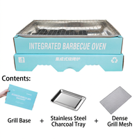 Barbecue portable au charbon de bois, boîte en carton pliable, grille de cuisson pour le camping, support de cuisson extérieur pour la maison, pique-nique, 3-5 personnes