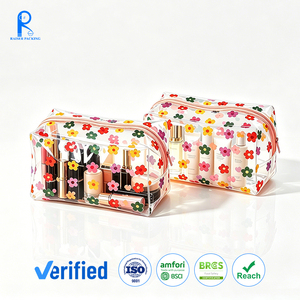 กระเป๋าใส่เครื่องสำอางพีวีซีใสพิมพ์ลายตามสั่งจากโรงงาน  กระเป๋าใส่ของใช้ในห้องน้ำกันน้ำความจุขนาดใหญ่ กระเป๋าเครื่องสำอางสำหรับเดินทางสำหรับผู้หญิง - Product Image 1