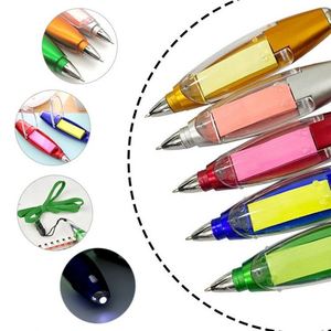 Multifunctional Ballpoint Pen LED Light 1.0mm Plastic Stationery <b>Sticky</b> <b>Notes</b> Lanyard for School Office Supplies - Product Image 5