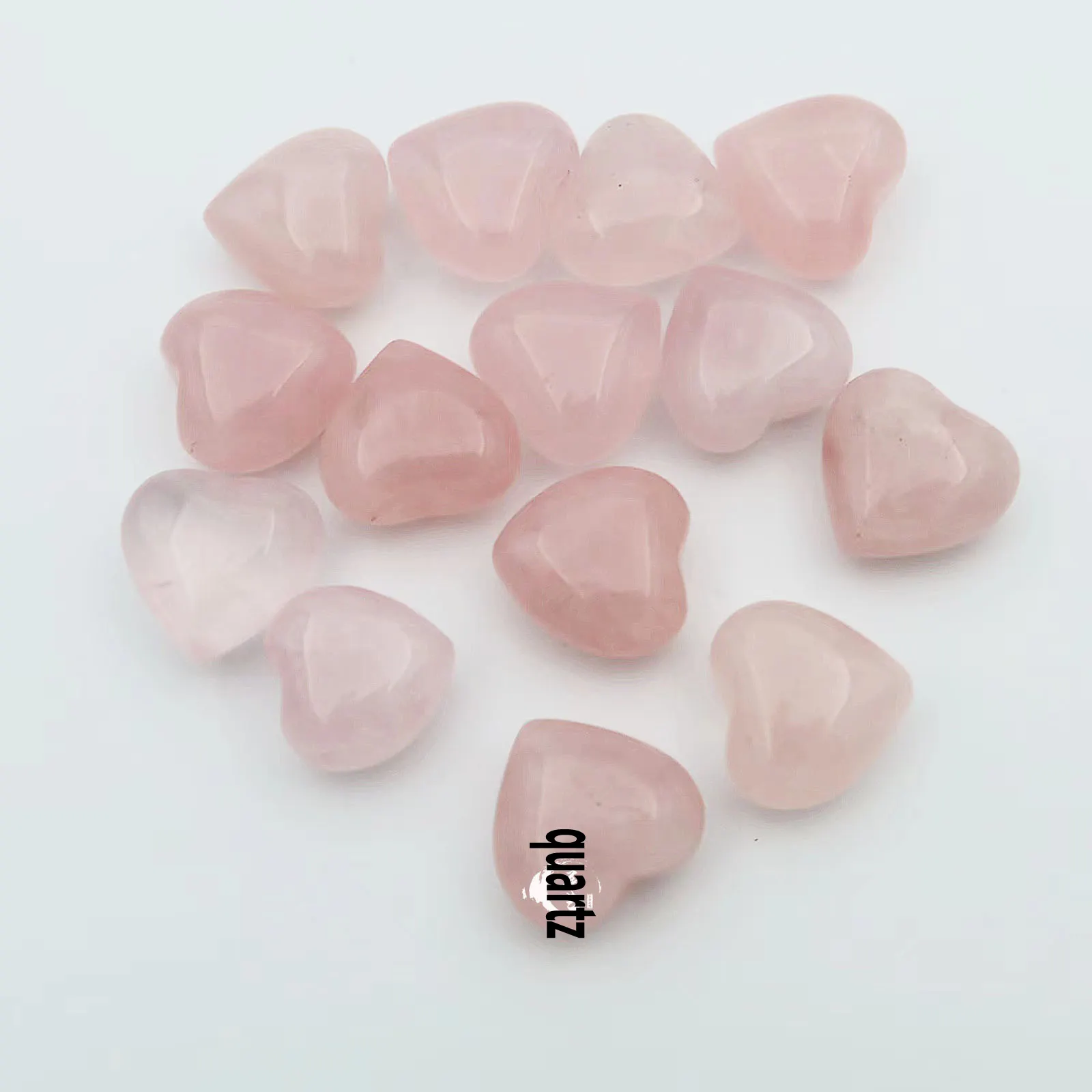 Natural Stone Carving Rose quartz Reiki Mini Crystal Heart Shaped 15mm Gems Crafts pink Quartz Heart For Gift
