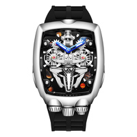 Luxuriöse Ovale Smarte Skelettierte Mechanische Uhr Edelstahl 40mm 20mm Saphirglas Wasserdicht 10ATM Automatik-Taucheruhr