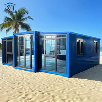 Maison préfabriquée prête à l'emploi avec 2, 3, 4, 5 chambres à coucher Maisons modulaires préfabriquées Maison en conteneur pliable et extensible Maisons minuscules de 20 pieds