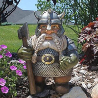 Statue de caractère résine nordique Viking Victor nordique nain Statue nain de jardin Sculpture poupée figurines Viking elfe ornements cour