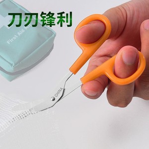 Tijeras de gasa de acero inoxidable de 12 cm, color naranja, para primeros auxilios en el hogar y manualidades - Product Image 1
