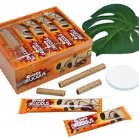 Biscuits gaufrettes semi-moelleuses personnalisées sous marque privée, bâtonnets de friandises chinoises sucrées halal, bonbons fourrés au chocolat artificiels