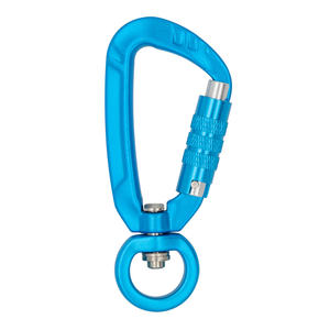 Mosquetones giratorios en forma de <span class=keywords><strong>pera</strong></span> de aluminio con autosujeción, ganchos para correa de perro, con logotipo personalizado, 5KN, en stock - Product Image 2