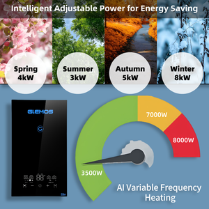 Chauffe-eau électrique instantané à haute efficacité 220V 8000W à température réglable pour appartements modernes - Product Image 3