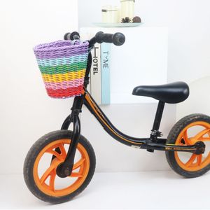 Bicycle <b>Basket</b> Front Handlebar Mount Rainbow Colors <b>Small</b> <b>Plastic</b> Durable For Kids Bike - Product Image 3