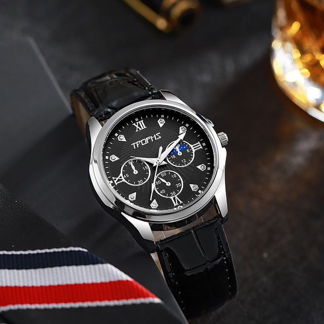 Beimai OEM Watch Fashionable Casual Three Eyes Calendar Quartz Belt Men's Watch