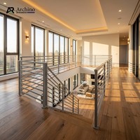 Balustrade verticale en alliage d'aluminium noir minimaliste de luxe, résistante à la rouille, pour terrasse, balcon et villa modernes