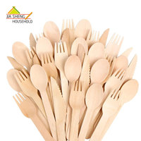 Vaisselle jetable en bois très vendue : couteaux, fourchettes, cuillères pour restaurants, écologiques, biodégradables, logo personnalisé