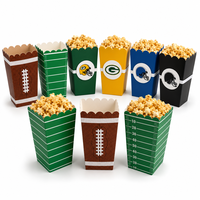 Boîtes à popcorn miniatures pour équipes de football, en carton alimentaire, emballage alimentaire personnalisé avec logo d'équipe pour fête d'anniversaire, soirée cinéma