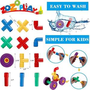 Giáo dục Ống xây dựng khối cho trẻ em-Sáng tạo Ống Xây dựng đồ chơi với DIY STEM học tập và lớp học hoạt động - Product Image 2