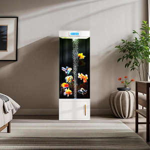 Aquarium intelligent vertical moderne pour salon, avec circulation automatique, sans changement d'eau, en verre ultra-transparent, livré en boîte - Product Image 4