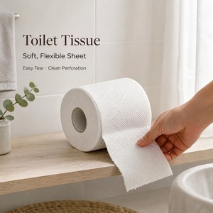 กระดาษชำระเนื้อนุ่ม ยืดหยุ่น ฉีกง่าย สะอาด แบบม้วนมาตรฐาน - Product Image 1