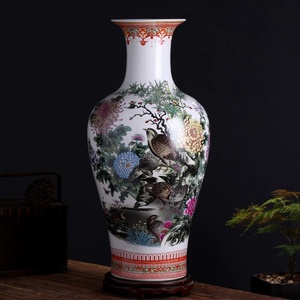 Vase en porcelaine chinoise Famille Rose, bouteille décorative en céramique Meiping avec motif <span class=keywords><strong>de</strong></span> chrysanthème et <span class=keywords><strong>de</strong></span> <span class=keywords><strong>caille</strong></span> - Product Image 5