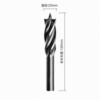 Foret polyvalent à 4 cannelures pour le bois, 22 mm, outil de découpe pour trous de serrures de portes et tiroirs de meubles, vente en gros d'usine, fourniture OEM