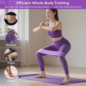3 Set of Stretch Exercise <b>Workout</b> Resistance <b>Bands</b> for Booty Legs Elastic Pilates <b>Bands</b> for Women and Men - Product Image 5