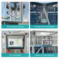 Ligne de production d'équipements de fabrication de crèmes cosmétiques : Émulsifiant sous vide, mélangeur homogénéisateur et machine de mélange pour combinaisons hydrauliques fixes