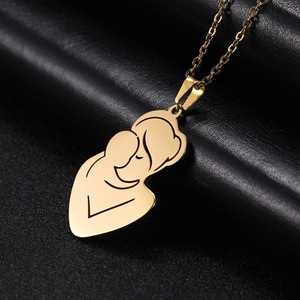 Collana con Ciondolo Mamma e Bambino in Acciaio Inossidabile, Regalo per la Festa della Mamma, per Donne, Mogli, Famiglia, Charm d'Amore, <span class=keywords><strong>Gioielli</strong></span> - Product Image 5