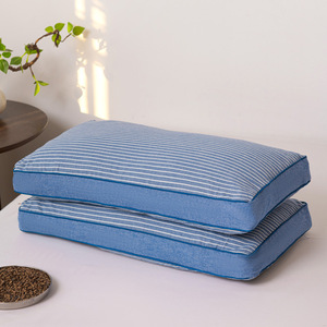 Oreiller en coquille de sarrasin en pur coton de classe A, noyau d'oreiller dur pour dortoir simple, protection cervicale, oreiller en peau de sarrasin pur - Product Image 3