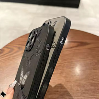 Étui de téléphone de luxe au design chromé pour iPhone 16 15 Plus 13 12 14 15 Pro Max, motif papillon tendance, coque de téléphone