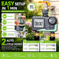 Programmateur d'arrosage numérique 2 zones étanche IP65 à double sortie avec écran LCD pour l'irrigation des pelouses, OEM disponible