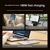 HJY Nylon 100W 5A Dual Type-C Ligne de données à chargement rapide pour téléphone portable et ordinateur Camera-2M Design creux coloré