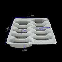 10 grilles plateau de boulettes en plastique jetable écologique PP boîtes divisées rectangulaires pour l'emballage de gâteaux de bonbons alimentaires