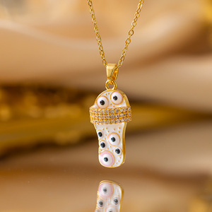 2025 טרנדי קריסטל טרנדי נעלי עיניים רשע שרשרת תליון 18 קארט מצופה זהב - Product Image 6