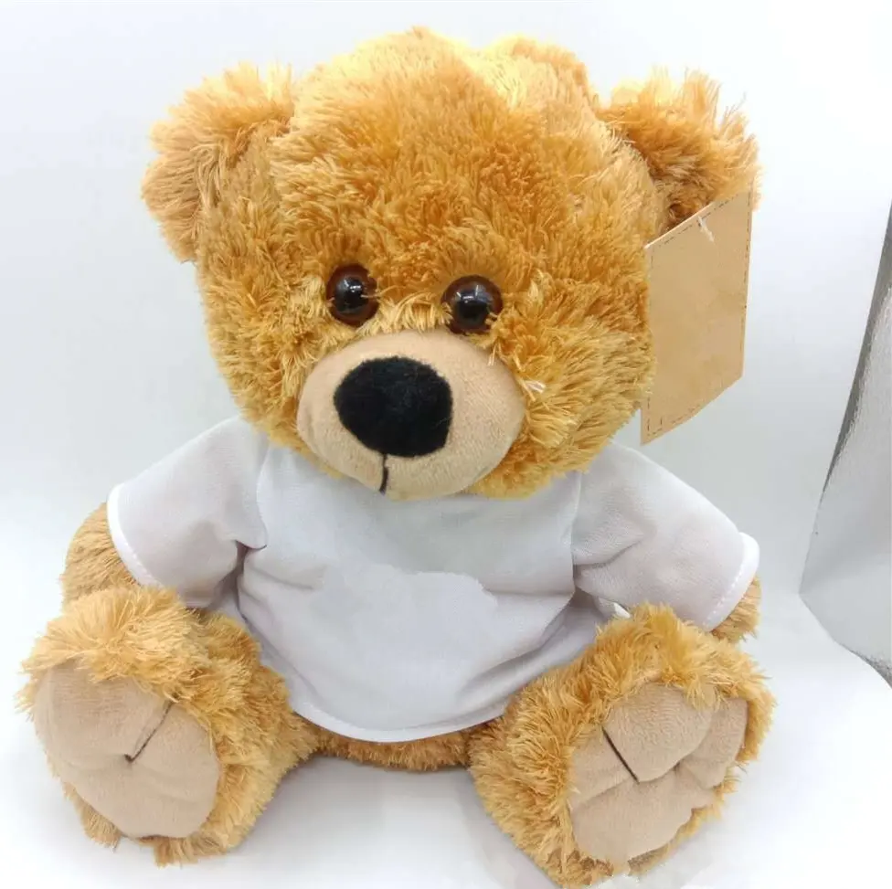 Trắng T-shirt Quảng Cáo Teddy Bear Plush Đồ Chơi/Nhồi Bông Đồ Chơi Tùy Chỉnh/Nhồi Bông Đồ Chơi