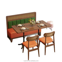Chaise en rotin avec structure en bois massif luxueuse, mobilier pour café et restaurant, canapé durable, ensemble table et chaises