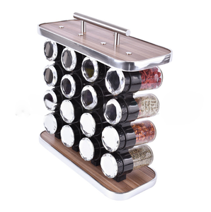 ביתי מתלה תבלין מלח שאכר פלפל שייקר מיכל זכוכית תיבול צנצנת סט שייקר בקבוק עם אחסון - Product Image 4