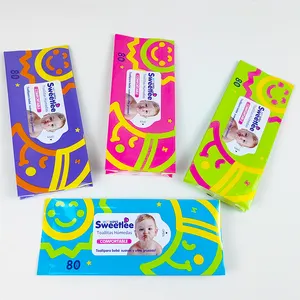 Sacs de pochette d'emballage de lingette humide vide en plastique refermable imprimé par coutume de marchandises au comptant pour la lingette humide de bébé