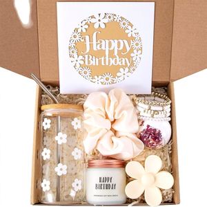 Self Care Gift Box Set for Women with Scented Candle Aromatherapy Necklace Tumbler and <b>Bath</b> <b>Salt</b> Spa Basket Birthday - Product Image 5