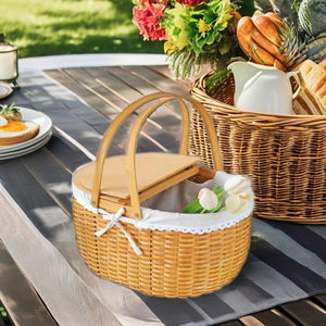 Panier de rangement multifonctionnel en nylon tissé à la main, panier d'usine pour le pain, les fruits, les cadeaux, les pique-niques, écologique - Product Image 4