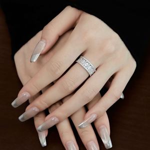 Dylam <b>Dainty</b> 925 Sterling Silver Rhodium Plated Fine Fashion Jewelry Women 5A Cubic Zirconia Eternity Band Bridal Jewelry <b>Rings</b> - Product Image 2