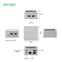 INYUDA Nuevo Mini Host Puerto de red dual Intel N95 Computadora de escritorio de oficina con todas las funciones con disco duro SSD tipo C