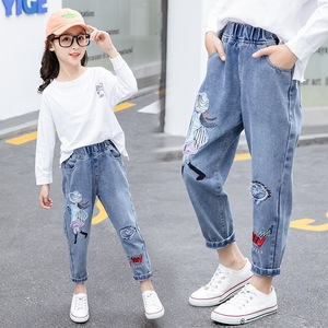2025 nuovi Jeans Casual da ragazza <span class=keywords><strong>pantaloni</strong></span> lunghi per bambini graziosi cartoni animati stampa diretta vendite di fabbrica per la primavera autunno stagione all'ingrosso - Product Image 1