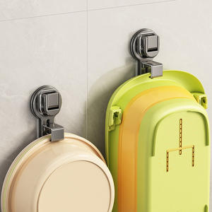 Gancho de succión Chef Jun cromado curvo para baño, juego de accesorios de baño de fácil limpieza, colgador para lavabo, estante de almacenamiento - Product Image 1